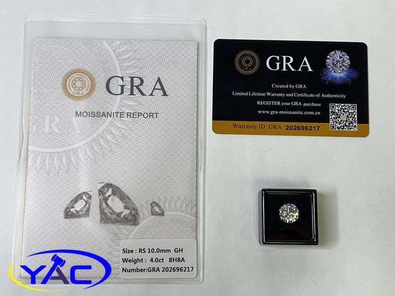 New 4.0ct Moissanite 4.0ct Lab Diamond - Round Brilliant Cut - RS 10.0mm