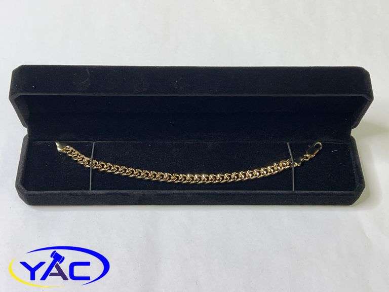 New 14K Gold Plated 7.5mm Cuban Link Bracelet - 7.75" Long