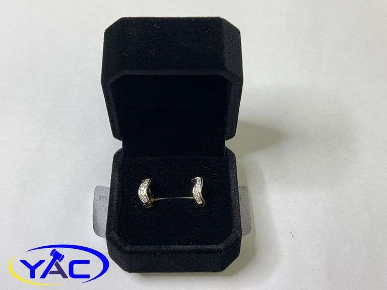 New 24K Gold Plated 12.0mm - Simulated Diamond Huggie Earrings
