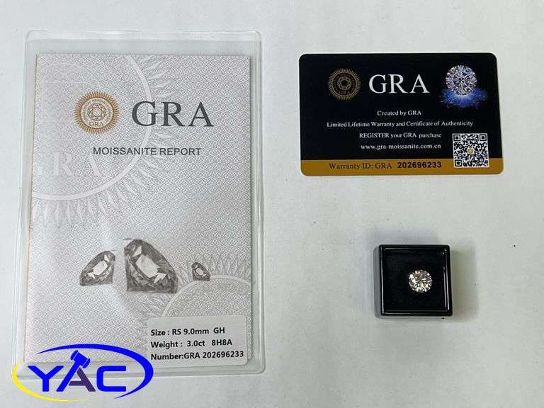 New 3.0ct Moissanite Lab Diamond - Round Brilliant Cut RS 9.0mm