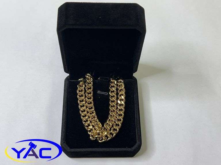 New 14K Gold Plated 7.5mm Cuban Link Necklace - 18" Long