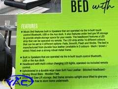 King Leather LED Lift Bed W/ Music