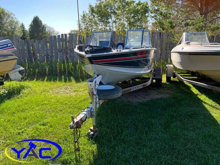 ALUMACRAFT A TROPHY 170 2G 482 BOAT W/ SHORELINE TRAILER
