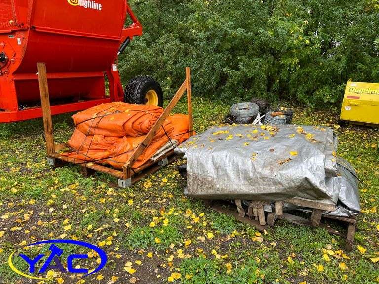 2- Pallets Of Assorted Tarps