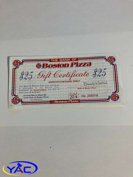 Boston Pizza $25 Gift Card
