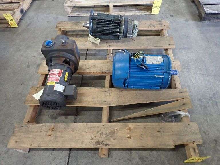 Lot of (2) Electric Motors with (1) Gusher Pump