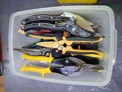 Lot of Assorted Tin Snips And Shears