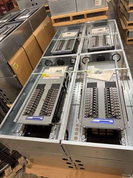 Lot of (4) Square D Panelboard Assemblies with Doors