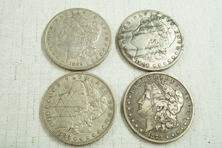 Lot of (4) Morgan Silver Dollars
