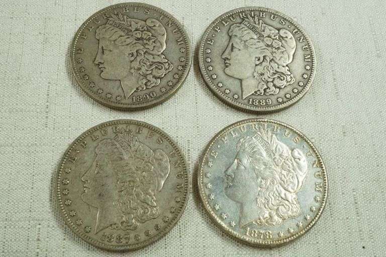 Lot of (4) Morgan Silver Dollars