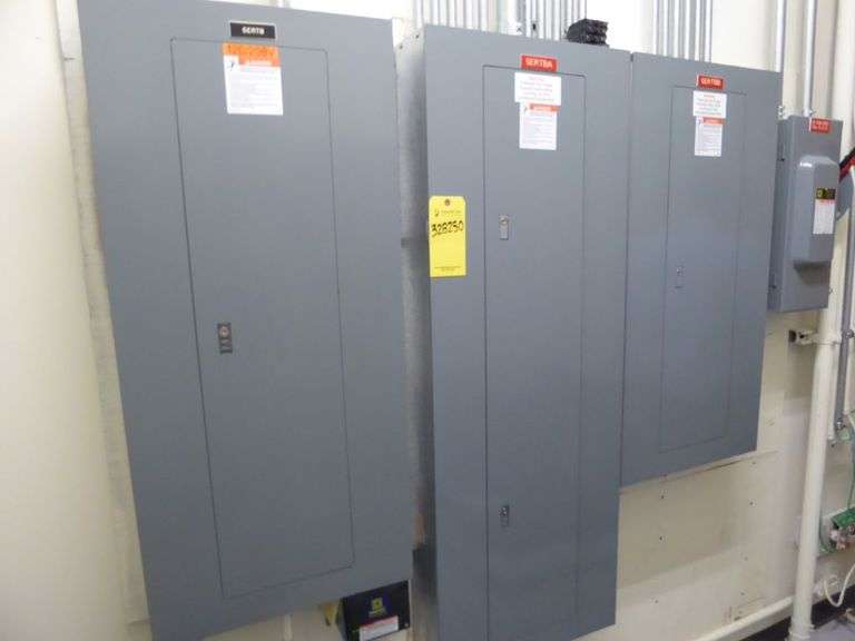 Lot of (3) Square D Panelboards with Circuit Breakers
