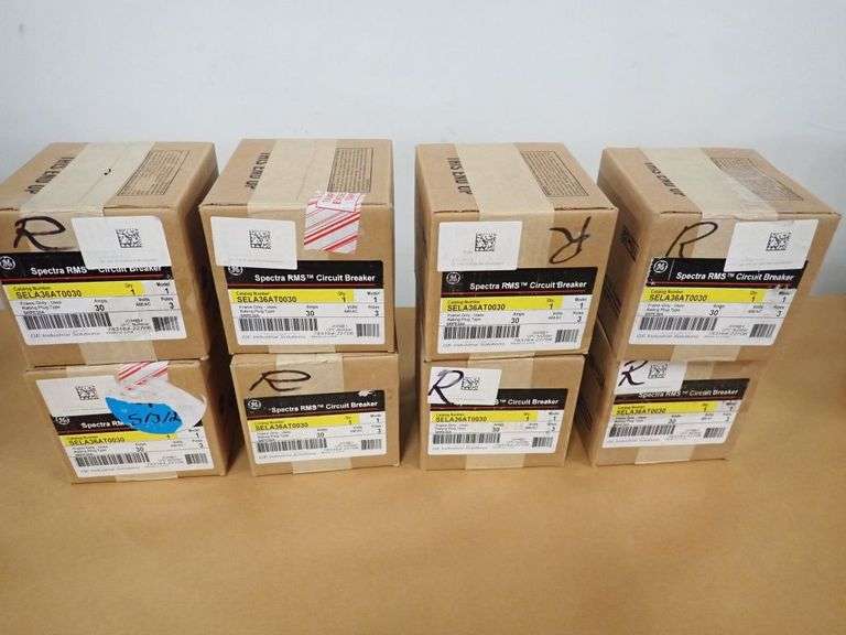 Lot of (8) GE 30A Circuit Breakers