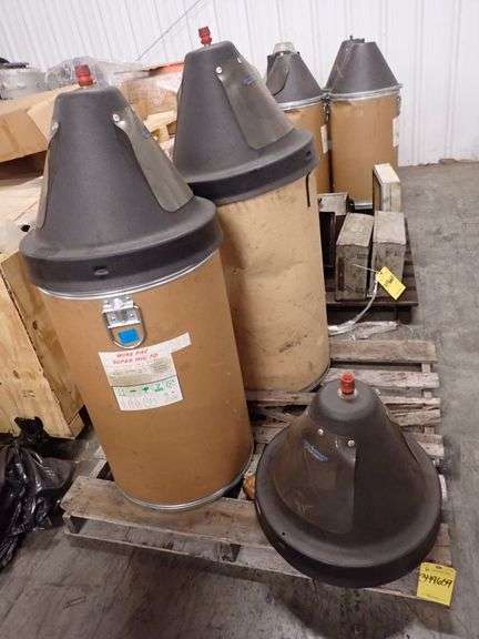 Lot of (5) Assorted Welding Wire Drum Hoods - Yellow Tag Auctions
