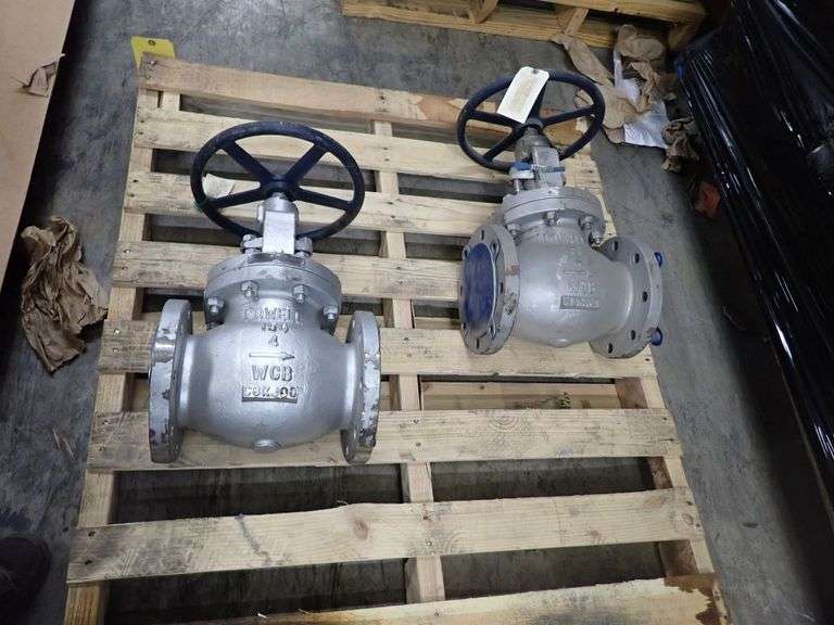 Lot of (2) Powell 4" Flanged Globe Valves