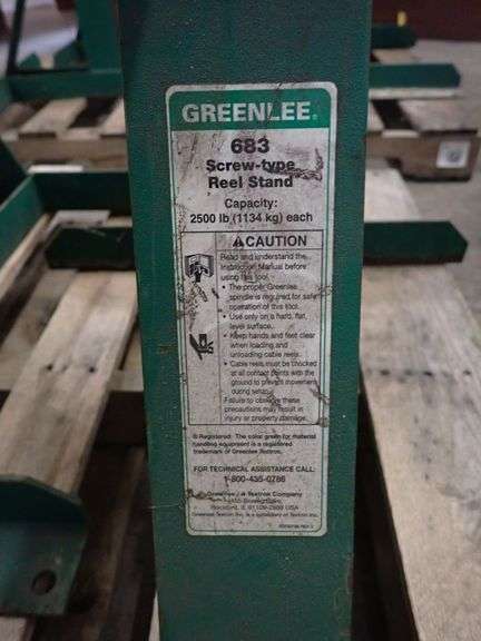Lot of (3) Greenlee Screw Type Reel Stand