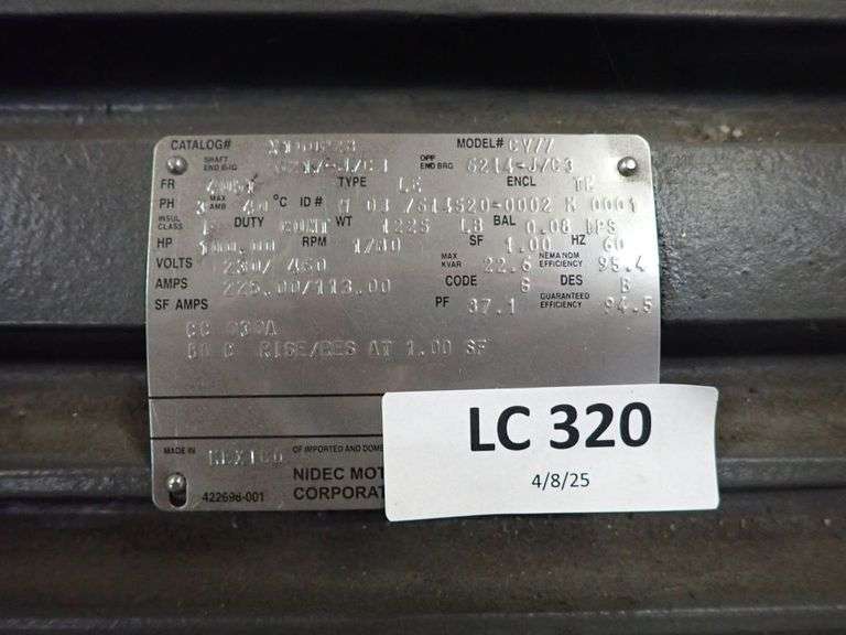 Nidec 100 HP Motor