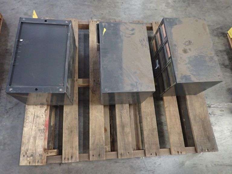 Lot of (3) 9-Drawer Storage Cabinets with Components