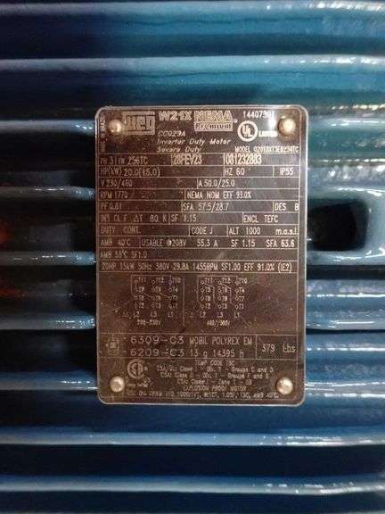WEG Inverter Severe Duty 20 HP Motor