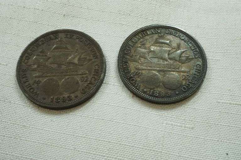 Lot of (2) 1893 Columbian Half Dollars