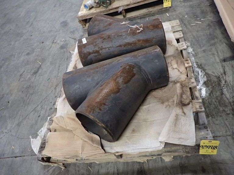 Lot of (2) Steel Pipe Y-Fittings