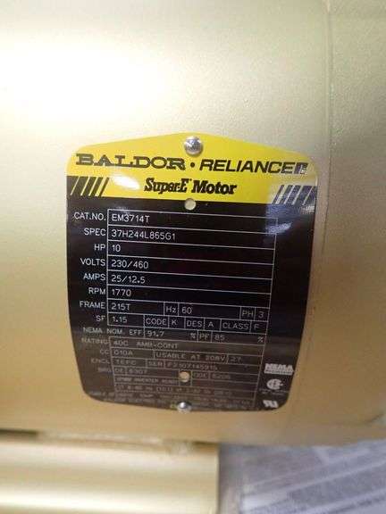 Lot of (2) Baldor Reliance Super E 10 HP Motors