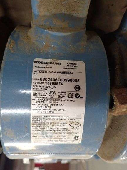 Lot of (4) Rosemount Magnetic Flowtubes