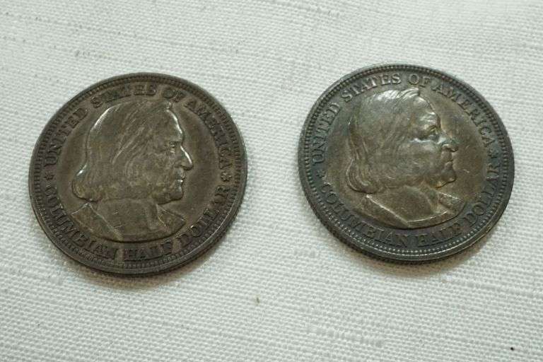 Lot of (2) 1893 Columbian Half Dollars