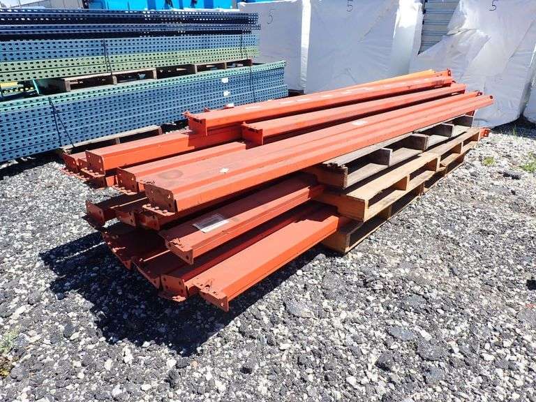 Lot of (21) Teardrop Pallet Racking Support Beams