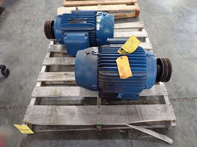 Lot of (2) Weg W22 Tru Metric Inverter/Severe Duty 15 HP Motor