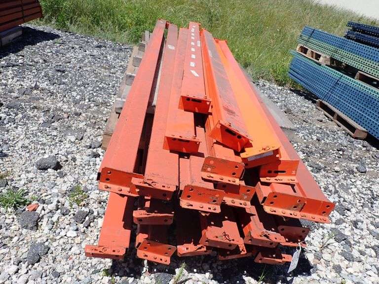 Lot of (21) Teardrop Pallet Racking Support Beams