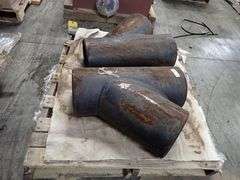 Lot of (2) Steel Pipe Y-Fittings