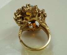 14k Yellow Gold Ring w/Opal & Diamonds