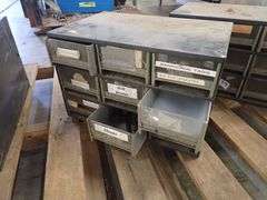 Lot of (3) 9-Drawer Storage Cabinets with Components