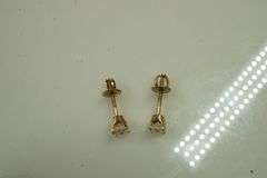 Set of 14k Yellow Gold Earrings w/Diamonds