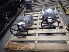 Lot of (2) Powell 4" Flanged Globe Valves