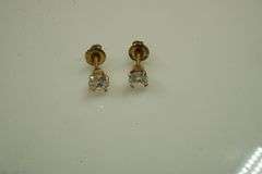 Set of 14k Yellow Gold Earrings w/Diamonds