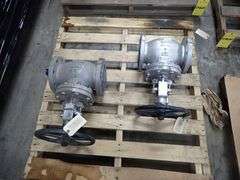Lot of (2) Powell 4" Flanged Globe Valves