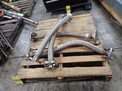 Lot of (4) Stainless Steel Flexible Metal Hose with Flanged End