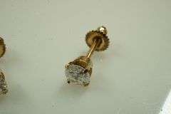 Set of 14k Yellow Gold Earrings w/Diamonds