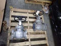 Lot of (2) Powell 4" Flanged Globe Valves