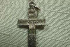 14k White Gold Necklace w/14k White Gold Cross Pendant