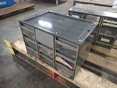 Lot of (3) 9-Drawer Storage Cabinets with Components