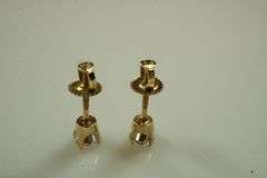 Set of 14k Yellow Gold Earrings w/Diamonds