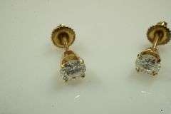 Set of 14k Yellow Gold Earrings w/Diamonds
