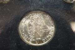 Lot of (3) 1987 Coin Sets & (1) Mercury Dime in Case
