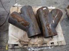 Lot of (2) Steel Pipe Y-Fittings