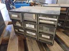 Lot of (3) 9-Drawer Storage Cabinets with Components