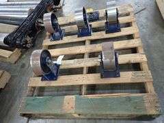 Lot of (5) Rigid Casters with Mounting Plate