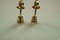 Set of 14k Yellow Gold Earrings w/Diamonds