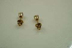 Set of 14k Yellow Gold Earrings w/Diamonds